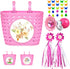 Girls Bike Basket, Front Handlebar Bicycle Basket with Bike Horn, Wheel Beads, Stickers, Streamers Kit