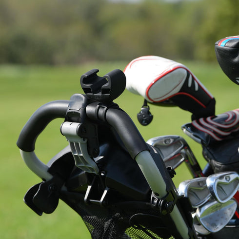 Golf Push Cart Phone Holder - Silicone Phone Mount Compatible with Clicgear, Sun Mountain, and More
