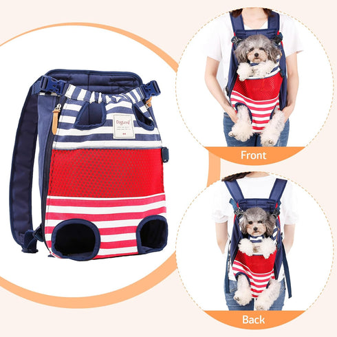 Dog Carrier Backpack, Pet Front Carrier for Small Medium Dogs, Hands-Free Cat Backpack Carrier