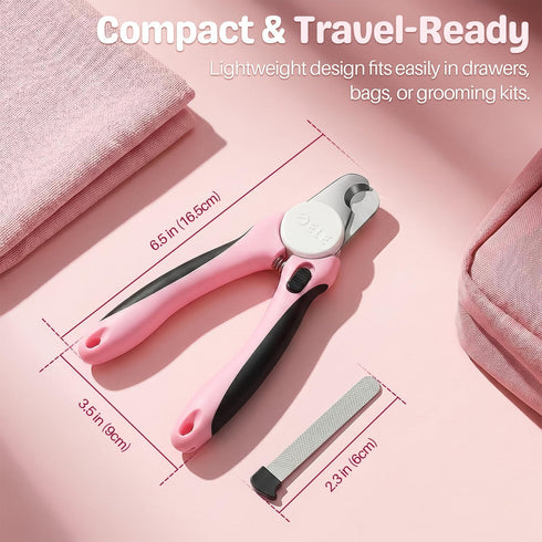 Trimmer Flexzion Pet Nail Clippers for Dogs & Cats - Stainless Steel Blade Cat Nail with Stored Nail File, Safety