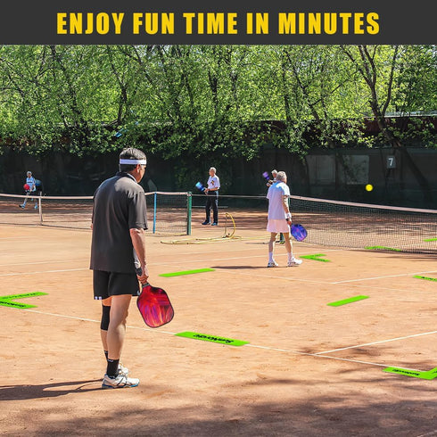 Set SunNordic Pickleball Court Marker Kit - Official Size Lines with Drawstring Bag, Create Your Own Court