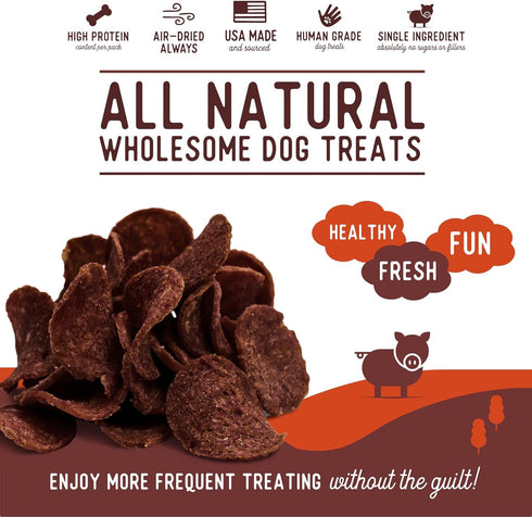 (8 Pack 1) Beg & Barker Pork Chips for Dogs Ounce, of - Single Ingredient Dog Treats Made for Large & Small Dogs