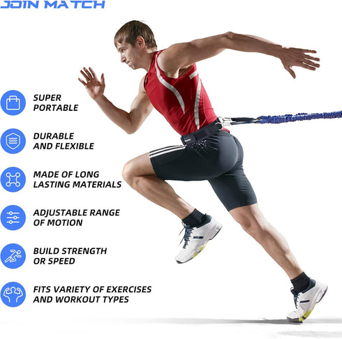 Workout Suspension Resistance Trainer System for Explosive Force, Speed, Stamina, and Muscle Building