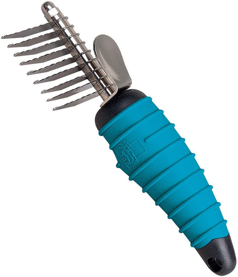Master Grooming Tools Ergonomic Dematting Tools, 9-Blade Comb, 6?", Silver for Grooming Dogs