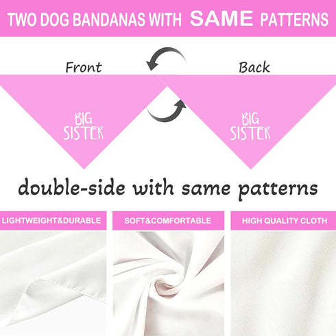 Big Sister Dog Bandanas Pink Dog Scarfs for Small Medium Large Dogs, New Baby Announcement Pet Accessories Pregnancy
