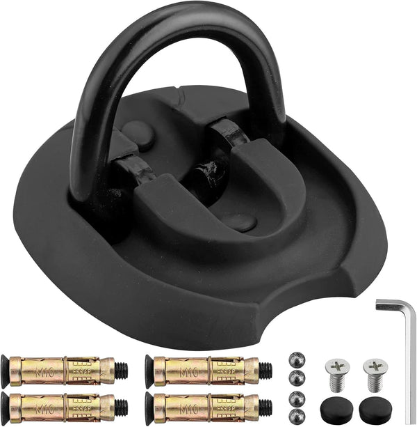 VINTEAM Heavy-Duty Ground Anchor with Spacious Internal Storage for Multiple Chain Locks, Perfect for Motorcycle and