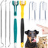 7 Pieces Dog Teeth Cleaning Kit, Includes Stainless Steel Tooth Scaler, Scraper, and 3 Head Dog Toothbrush