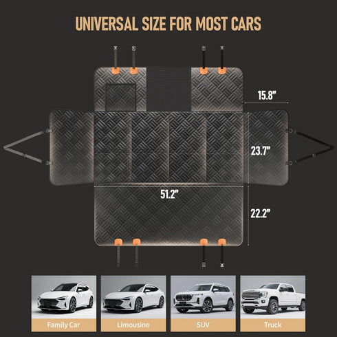 PROZAR Durable Dog Car Seat Protector for Back Seat - Heavy Duty, Scratch Resistant, Fits Cars/SUVs/Small Trucks