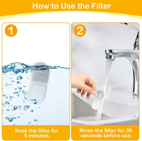 HOETEK 16+16 Pack 101oz/3L 16 16 Replacement Filters for SEIRMEP Stainless Steel Cat Water Fountain, Includes Filters