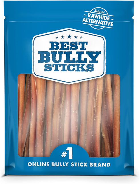 Best Bully Sticks 6 Inch All-Natural Bully Sticks for Dogs - 15 Pack, Fully Digestible, Grass-Fed Beef