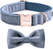 ARING PET Bowtie Dog Collar - Velvet Dog Collar with Detachable Bowtie, Cute & Comfortable, Blue Large