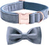 ARING PET Bowtie Dog Collar - Velvet Dog Collar with Detachable Bowtie, Cute & Comfortable, Blue Large