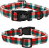 Elegant Christmas Dog Collar, Red Plaid Adjustable Collar for Medium Dogs, Holiday Gift for Pets