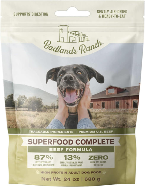 by Katherine Heigl- Superfood Complete Beef Formula Adult Dog Food, Air-Dried, High Protein, Zero Fillers, Superfood