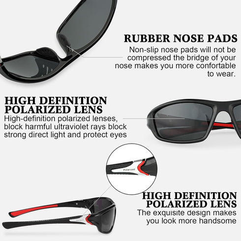 TOODOO 4 Pairs Men Polarized Sunglasses with UV Protection for Driving Sports Outdoor Activities