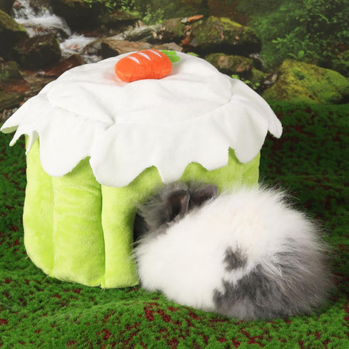 Generic 35x33cm, Chinchilla Pet Cotton Bed, Cake Shape Warm, Hamster House, House, Soft Hangable Nest, for Small Animal
