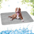 Washable Dog Cooling Mat, Portable Summer Pet Cooling Pad, Ice Silk Self-Cooling Mat for Dog (Grey, 21x27in)