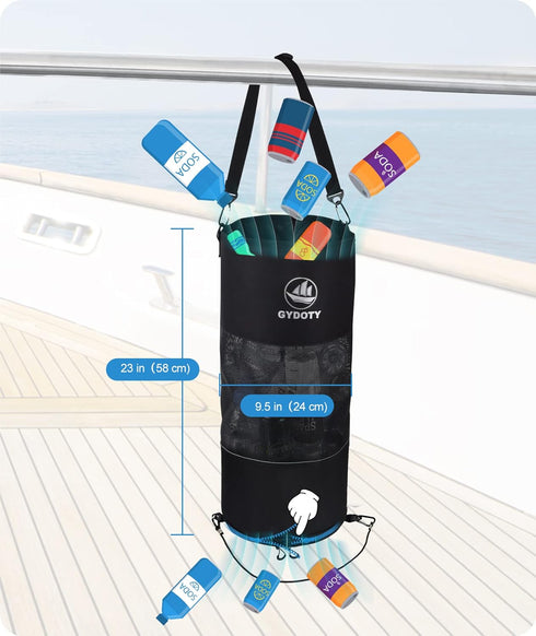 Boat Trash Bag Can - Boat Owner Gifts for Men Boat Accessories Boating Must Haves Reusable Mesh Boat Garbage