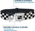 Buckle-Down Seatbelt Buckle Dog Collar, Checker Black/White, 1" Wide, Fits 15-26" Neck, Large