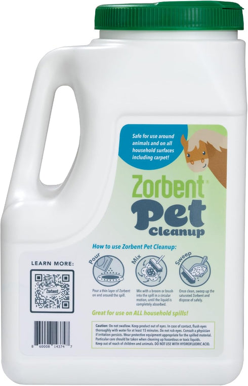 1 5 Zorbent Pet Accident Cleanup Odor Remover for Dog & Cat Messes. Absorbs Gallon. Pet-Safe Cleaner for Urine, Vomit