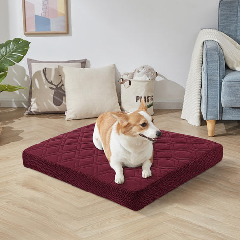Dog Bed Covers Only, Waterproof Quilted Replacement Washable Cover for Dog Cat, Cushion Cover 30Lx20Wx6H
