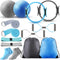 Poen 14 Pcs Pilates Ring and Ball Set for Women, Pilates Ring Circle Ball with Stretching Strap and 8 Resistance Bands