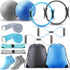Poen 14 Pcs Pilates Ring and Ball Set for Women, Pilates Ring Circle Ball with Stretching Strap and 8 Resistance Bands