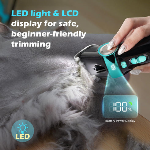 5-in-1 Trimmer Cat Clippers for Grooming with Blade, Cat Grooming Kit Cordless Rechargeable Hair Detachable Stainless