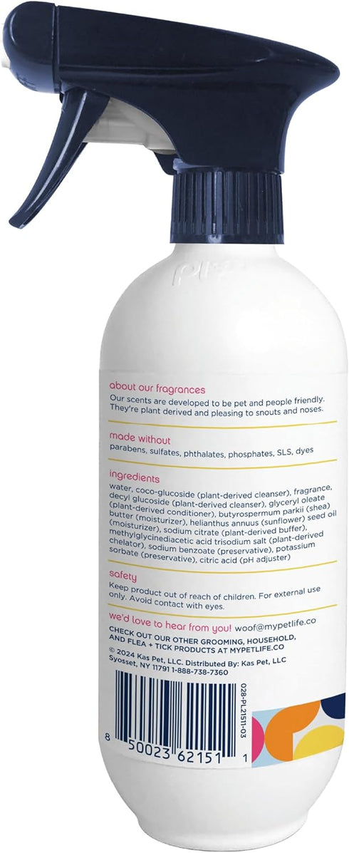 Dog Shampoo and Conditioner Foaming 2-in-1 Spray, Plant-Based Vanilla Ginger Scent, 16 Ounce