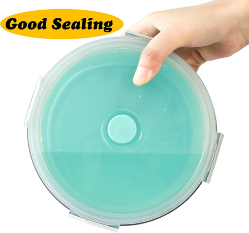 Large Collapsible Dog Bowls, 2 Pack 27 OZ Travel Bowls with Lids for Large Dogs, Lightweight Leak Proof Feeder