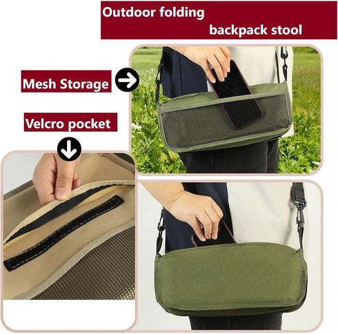 FUHUAQI Backpack Hiking and Trekking Foldable Chair, Travel Hiking Portable Folding Chair, New Camping, Picnic