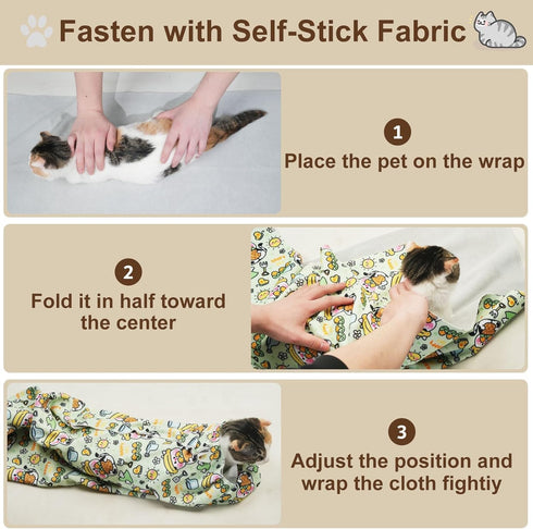 maiwoste 35.5" 22lbs Extra Large Cat Grooming Wrap Anti-Escape Cat Wrap for Cutting Nails, Brushing & Medication Soft