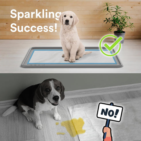 22 22 Pee Pad Tray Holder for Dogs - Fits Up to x in. Square Potty Training Pads No Spill Raised Lip High Edge Silicone