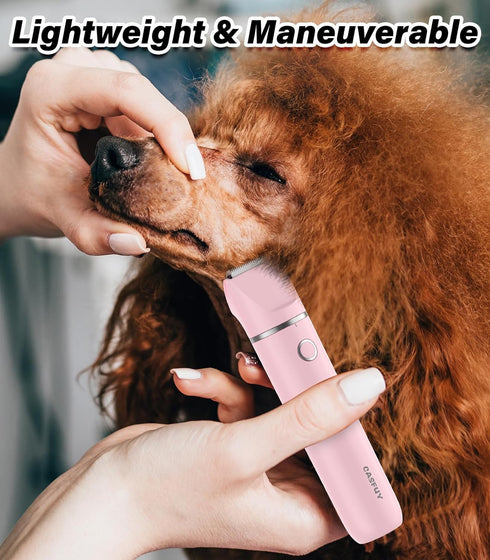 Trimmer Trimming Casfuy Cordless Dog Paw - Low Noise Small Dog Clippers with Double Blades USB Rechargeable Grooming