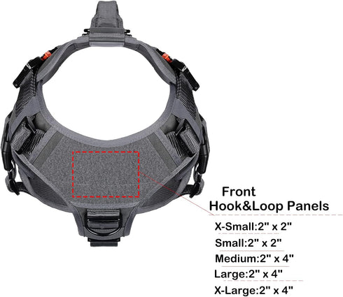 ICEFANG GN3 Tactical Dog Harness, Wolf Gray L, 6X Buckle, Molle Vest with Handle, No Pulling Front Clip, Hook and Loop
