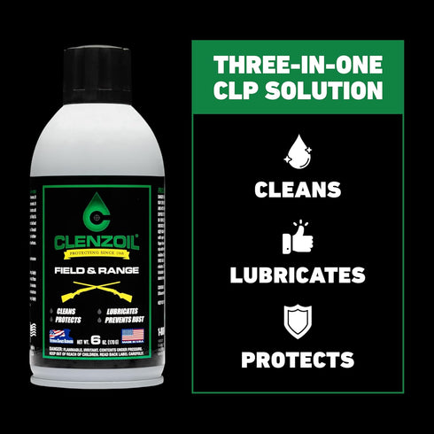 6 oz CLENZOIL Field & Range Aerosol - CLP Gun Lubricant - Premium Firearm Maintenance - Rust Preventative - Aerosol