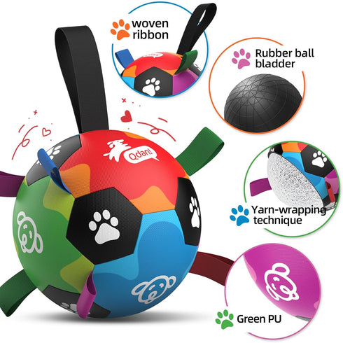 (8 Inch) QDAN Dog Toys for Large Dogs, Durable Dog Balls for Aggressive Chewers, Indestructible Outdoor Herding Ball