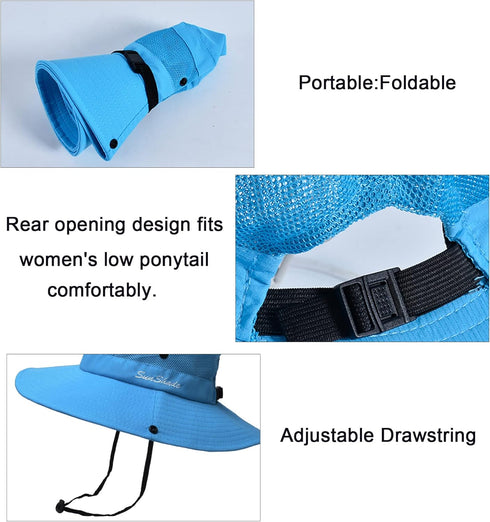 Women's Sun Hat - 3” Wide Brim UPF 50+ Fishing Beach Bucket Hat