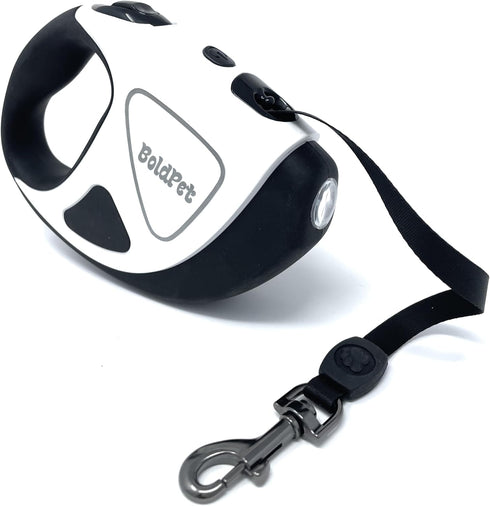 Retractable Dog Leash with Built-in LED Light, Tangle Free, 10 Ft Long for Small to Medium Dogs up to 44 Lbs