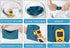 DELIFUR Dog Instant Cooling Bandana, Breathable Scarf for Cats, Ice Collar for Summer, Blue, Size M