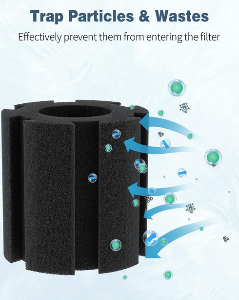 6 Pack Pawfly Replacement Filter Sponges Aquarium Nano Bio Sponge Filter, Aquarium Filter Sponges Black Bio Foam