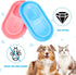2 Pieces Cat Food Bowls Basic Dog Bowls Plastic Double Pet Food Water Bowls Feeding Bowl Tray Cat Eating and Drinking Bowl No Spill for Cats Dogs Pets, Pink and Light Blue (Small)