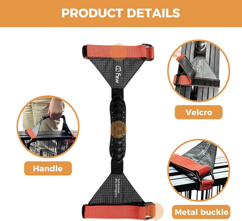 FXW Easy-Carry Straps for 8-Panel Dog Playpen, Designed for RV Trips, Orange