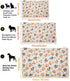 SORKUT 1 Pack Puppy Dog Blankets, Super Soft Warm Sleep Mat, Fluffy Fleece Pet Blanket (Paw Print Beige/Pink/Brown)