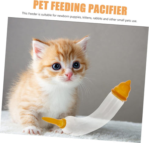 5sets Mipcase Glass Pet Feeder Nipple for Newborn Puppies Kittens Kitten Feeding Tube Safe Odorless Pet Feeding