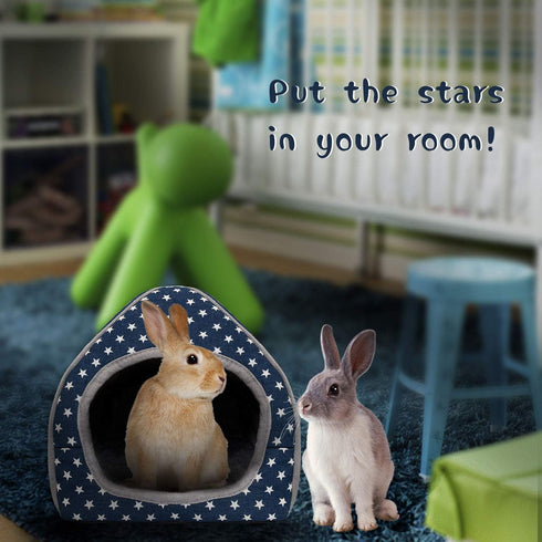 BWOGUE Cozy Guinea Pig House Bed, Large Hideout for Dwarf Rabbits, Hedgehog, Bearded Dragon Winter Nest