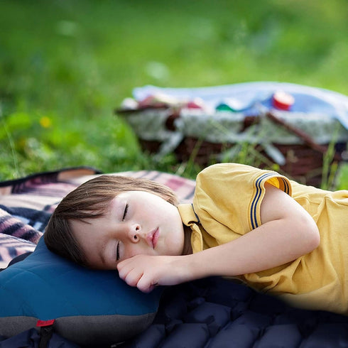 Hikenture Camping Pillow with Removable Cover - Ultralight Inflatable Pillow for Neck Lumbar Support, Washable Travel