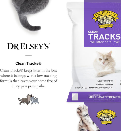 Dr. Elsey's Premium Clumping Cat Litter - Clean Tracks - Low Dust, Low Tracking, Hard Clumping, Superior Odor Control, Unscented & Natural Ingredients 40 LBS