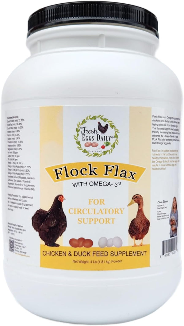 Fresh Eggs Daily Flock Flax Natural Flaxseed Supplement for Chickens & Ducks