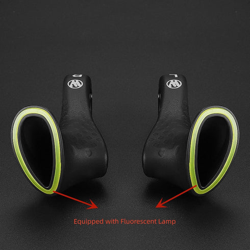 Mountain Bike Handlebar Ends, Lightweight Ergonomic Design Bar Ends Attachments with Fluorescent Lamp